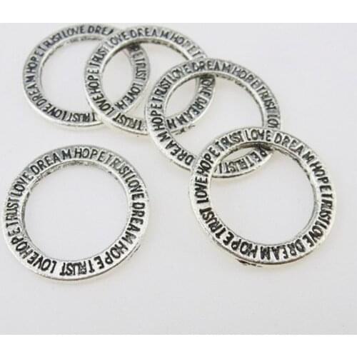 30pcs Letters Circle Charms Love Handmade Bracelet Necklace Pendant For Jewelry Findings Making 12589