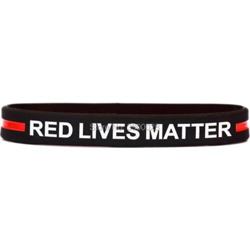 300pcs Red Lives Matter Firefighter Silicone Wristband Bracelet Free Shipping By DHL