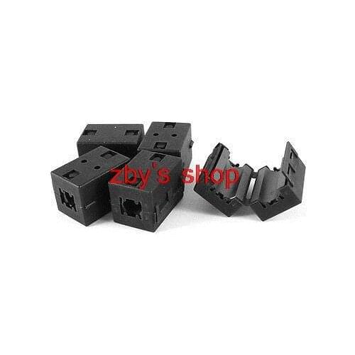 5Pcs Black UF100 10mm Dia Clip On EMI RFI Noise Ferrite Core Filter