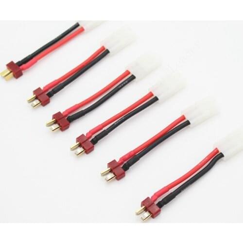 5 pcs/Lot Tamiya Female to Dean Plug Male 14 AWG Silicone Wire Connector Adapter 60mm DZ0206