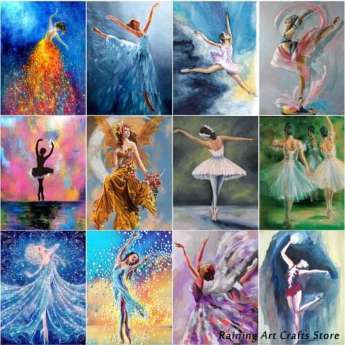 5D Diy Diamond Painting Ballet Girl Fairy Angel Embroidery Full Round Square Drill Rhinestone Cross Stitch Mosaic Pictures Decor