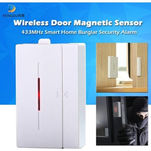 Factory Price 433mhz Wireless Door Window Magnet Sensor Detector For Home Wireless Alarm System , Works With Sonoff RF Bridge
