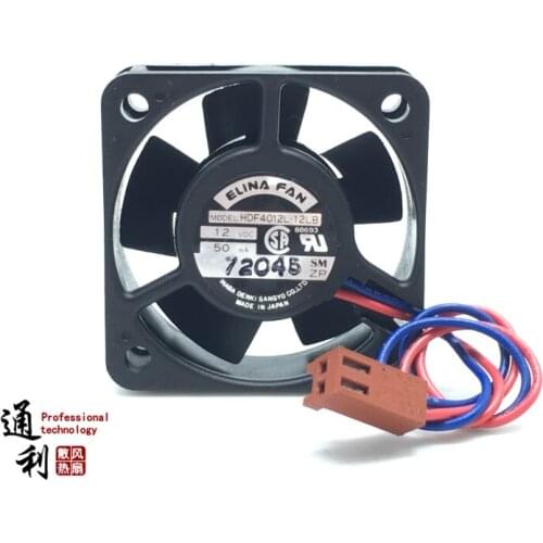 ELINA FAN HDF4012L-12LB DC 12V 50mA 40x40x10mm 2-wire Server Square Fan