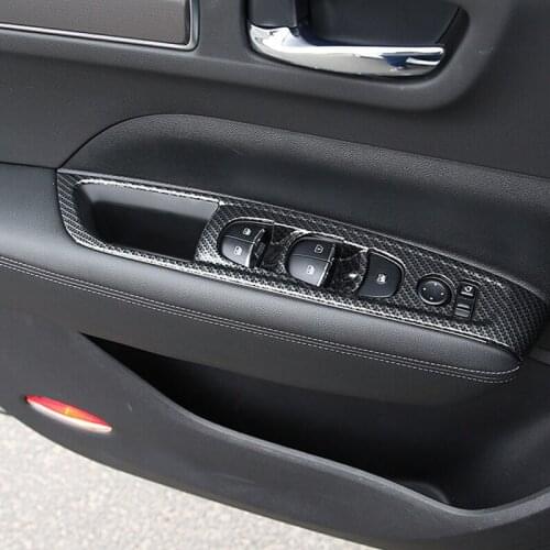 ABS Matte/ Carbon Fiber Car Door And Window Glass Lifting Switch Cover Trim For Renault Koleos 2017 2018 Car Styling Accessories