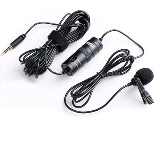 BOYA BY-M1 3.5mm Audio Video Record Lavalier Lapel Clip Microphone for iPhone Android Mac Vlog Mic for DSLR Camcorder Recorder