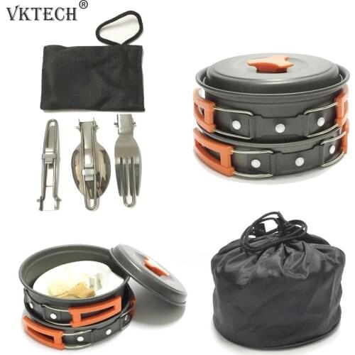 12pcs Outdoor Camping Hiking Picnic BBQ Cookware Sets Backpacking Cooking Picnic Bowl Pot Fry Pan Dinner Survival Equipment