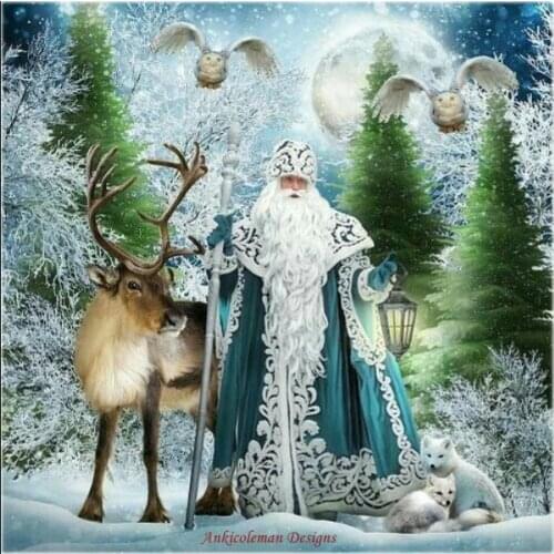 Embroidery Counted Cross Stitch Kits Needlework - Crafts 14 ct DMC Color DIY Arts - Santa Claus Ded Moroz Old Man Frost Russian