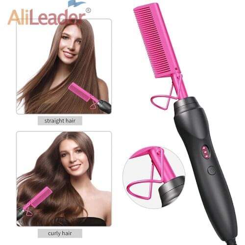 Alileader Cheaper Flat Iron Hair Straightener Electronic Hot Comb Hair Straightening Irons Ceramic Salon Hair Straightner