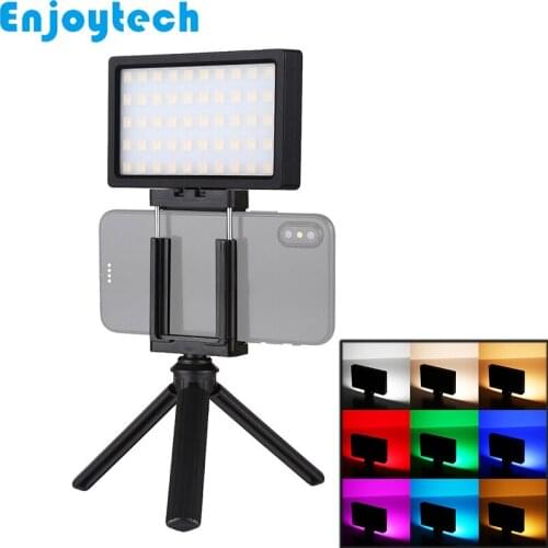 New Mini Tabletop Tripod Mount Holder with RGBW LED Flash Lamp Light for Live Streaming Video Bloggers Photography