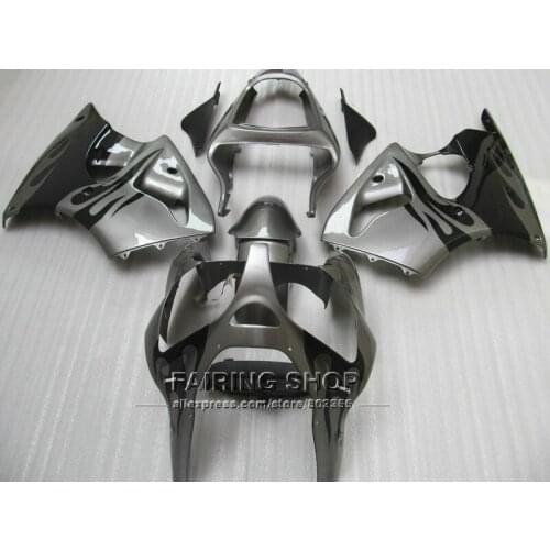 Motorcycle Fairings For Kawasaki ZX6R 2000 2001 2002 (Grey black ) Fairing Kit 00 - 02 Customize sticker free S84