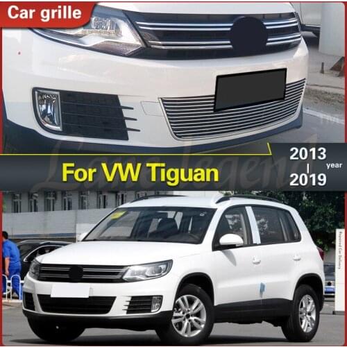 For Volkswagen VW Tiguan 2013-2019 Body kit High-quality Stainless steel car front grille racing grills grill cover trim