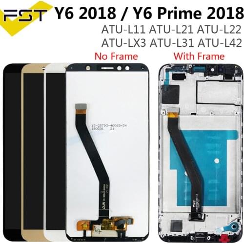 For Huawei Y6 2018 LCD Display+Touch Screen ATU L11 L21 L22 LX1 LX3 L31 L42 For Huawei Y6 Prime 2018 LCD Screen With Frame
