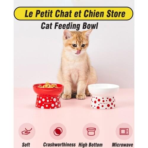 PETKIT Antibacterial Cat Ceramic Feeding Bowl Microwave use t dog Bowl Protect Spine Water Bowl Food Anti-Turning Pet Supplies
