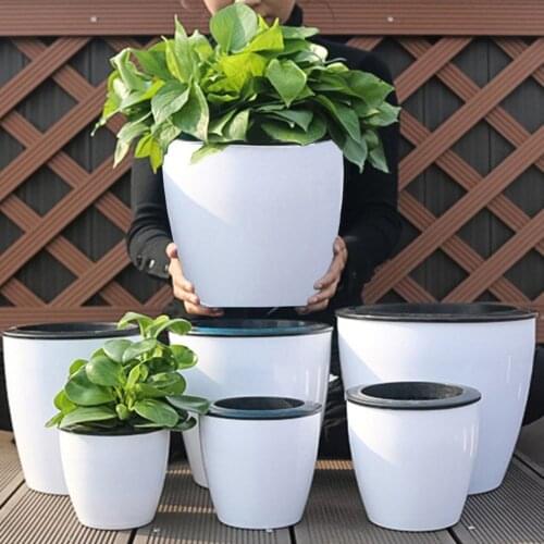 Plastic Glass Plant Flowers Water Feeder Double Layer Automatic Self Watering Devices Garden Watering Plant Flower Pot Container