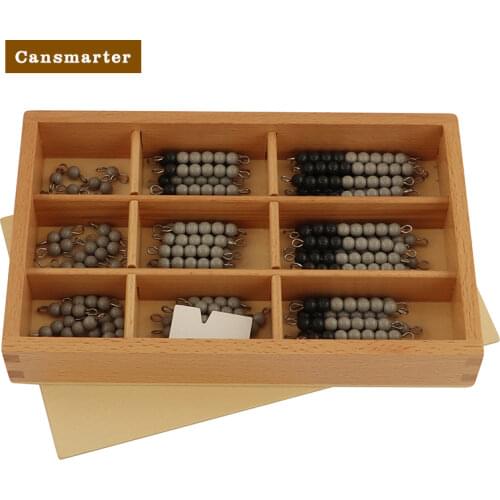 Professional Montessori Math Checker Board Beads Chains Black Gray Teaching Aids Educational Toys Box Preschool Kids