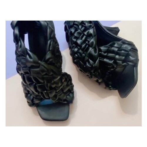 New Summer Fashion Design Weave Women Sandals High heels Ladies Sandals Open Toe Shoes Colorful Candy Colors Sweet Green orang