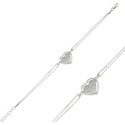 Silverlina Sterling Silver Heart Women Bracelet