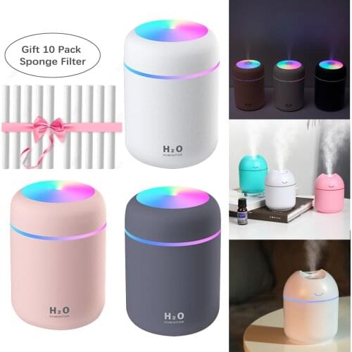 7 Color LED Light 200ml/300ml Air Humidifier Ultrasonic Aroma Essential Oil Diffuser USB Cool Mist Maker Purifier for Car Home