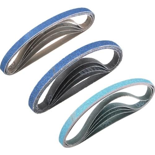 Uxcell 10pcs 1/2-inch X 18-inch Sanding Belt Zirconia Sand Belts marks on Wood Plastic Fiberglass Cast Iron Carbon Steel