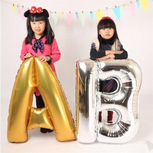 Free Shipping 40"inch letter balloons jumbo mylar baloes gold silver letters large number ballons wedding birthday decoration