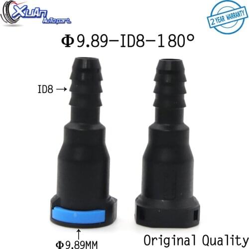 XUAN 2pcs High Quality 9.89mm ID8 10x8 180 degree Fuel Pipe Joint Plastic Fittings Fuel Line Quick Connector for Volkswagen