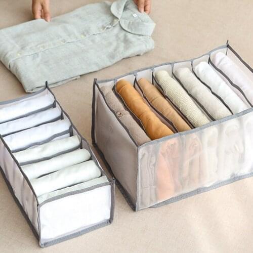 Jeans Shirt Compartment Storage Box Closet Clothes Drawer Mesh Separation Box Stacking Pants Drawer Divider Can Washed