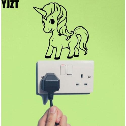 YJZT Cute Unicorn Vinyl Decal Animal Wall Switch Sticker Decor Creative Cartoon 17SS0101