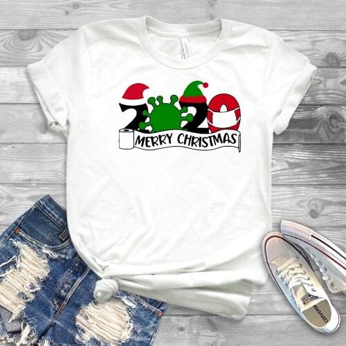 Funny Christmas Shirt Quarantine Christmas T-shirt Social Distancing Tees Matching Xmas Shirts Holiday Gift