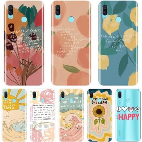 Back Cover For Huawei Nova Smart Lite 2017 Silicone Aesthetic Flower Phone Case For Huawei Nova 2i 2 Lite Plus 3 3I 3E 4 4E 5