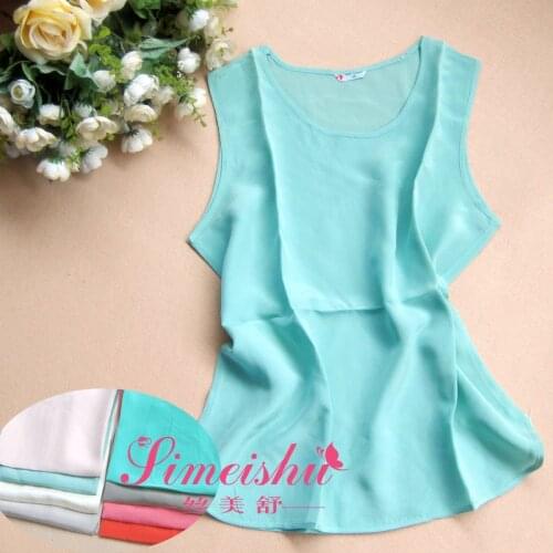 Free shipping ladies silk blouses 100% mulberry silk waistcoat skincare sun-protective clothing silk shirt