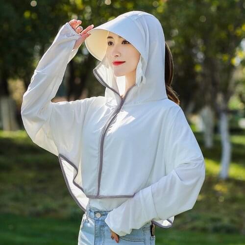 Women Sunscreen Hat Ice Silk Clothing Summer Big Edge Outdoor Shirt Short Coat Uv Protection Boy Hat Sun hat New
