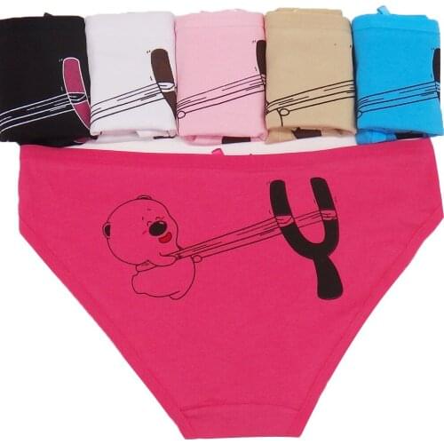 2019 New Arrival 12pcs/Pack Sexy Briefs for Women Plus Size Cotton Woman Panties Lovely Printed Pattern Breathable Briefs