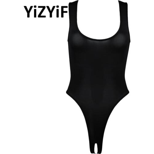 Women Sheer Mesh Bodysuit Sexy See Through Crotchless Sleeveless Thong Leotard Nightwear Exotic Lingerie Clubwear