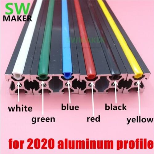CNC C-Beam machine DIY part 20 series 6mm flat seal for 2020 aluminum profile soft Slot Cover/ Panel red/yellow/black/white/blue