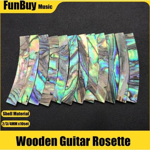 10set 115*2/3/4 *1.5mm Abalone Guitar Rosette Sound Hole Inlay Decoration Abalone Curved Strips Sound Hole Circle