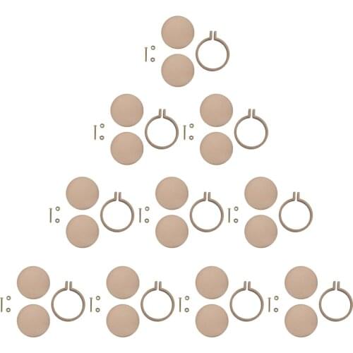 10 Sets Round Mini Wooden Embroidery Hoop Frame DIY Pendant Brooch Jewelry Making - Cross Stitch, Arts, DIY Crafts Tool 25/20mm