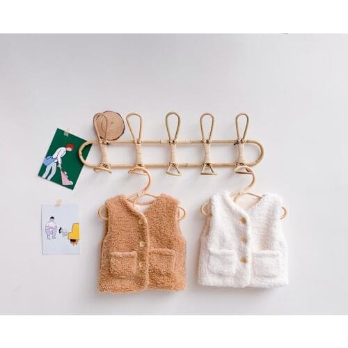 2020 Winter Boys Girls Baby Vests Childrens Autumn Coats Casual Kids Warm Waistcoat Fur Thick Solid Color 1-3 Years Old Clothes