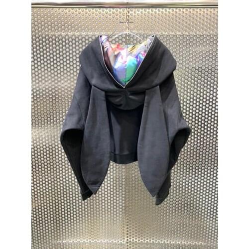 2021 Autumn Winter 10.8 Rabbit Ears Design Zipper Hooded Sweatshirt Women Casual Fashion Hoodie