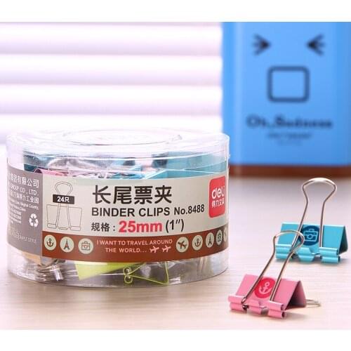 24pcs Travel Metal Binder Clips Set 25mm Tower Camera Airplane Binding Tools Paper Clip Stationery Office School Supplies F970