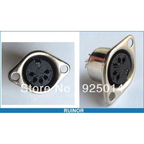 50 Pcs/LOT DIN5 Connectors Hulled 5 Pin DIN Socket Female Panel Mount Soldering Iron DIY