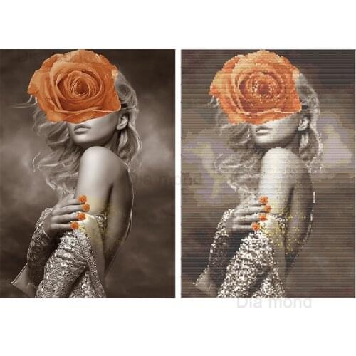 Abstract Flower Woman Diamond Painting 5D Diy Sexy Girl Picture of Rhinestone Mosaic Wall Art Portrait Embroidery Kit Home Decor