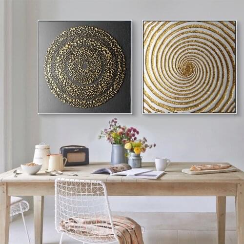Abstract Black and Gold Canvas Painting Art Printed Poster Painting Figure HD Prints Wall Picture for Living Room Cuadros