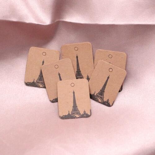 Wholesale 200pcs Jewelry Earring Display & Price Tags 2.6x3.3cm Kraft Paper Card for DIY Hand-making Jewelry Price Tags Cheap