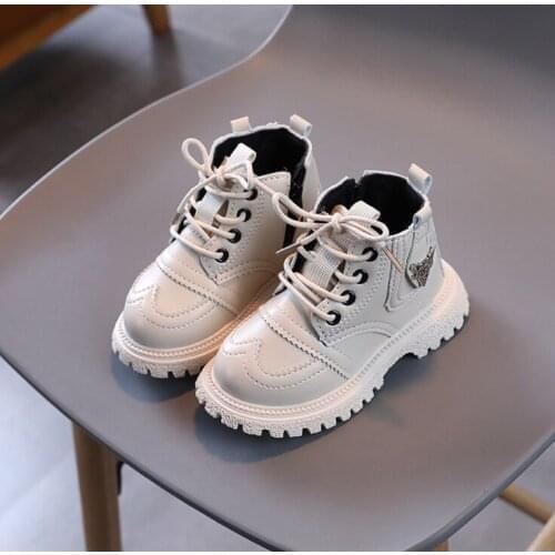 2021 New Autumn Winter Boots for Kids Girls Vintage Black Yellow Boys Ankle Boots Simple Solid Martin Boots Baby Toddler