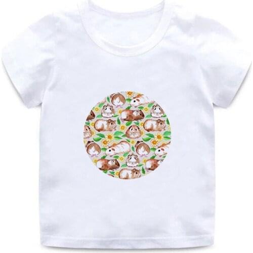 Childrens t-shirt European and American fashion cartoon hamster print summer short-sleeved round neck boy and girl t-shirt