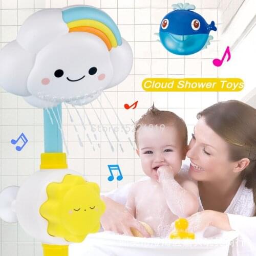 Baby Bath Toys Cloud Bathtub Showers Bathing Spouts Suckers Folding Faucet Children Bath Toys Cute Spray Shower Kids Gift