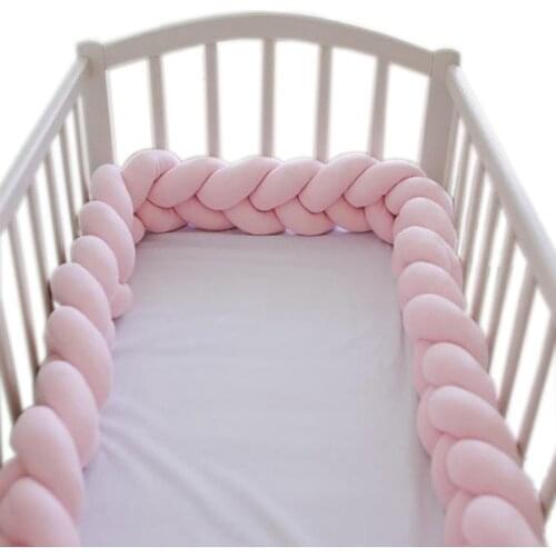 Bite Bites 3M/2M/1M Baby Bumper Bed Braid Knot Pillow Cushion Bumper for Infant Bebe Crib Protector Cot Bumper Room Decor