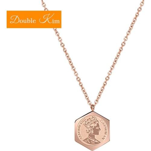 Elizabeth Pendant Necklace Titanium Stainless Steel Chain Necklace Fashion Trendy Women Jewelry Best Birthday Gift Dropshipping