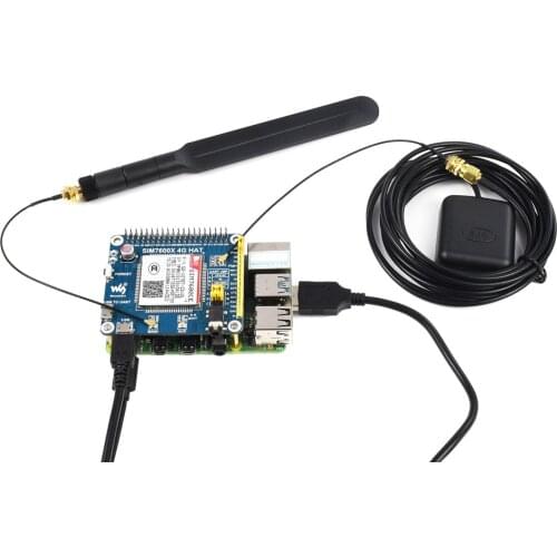SIM7600A-H SIM7600E-H SIM7600G-H SIM7600CE-H SIM7600SA-H 4G HAT GSM / GPRS / GNSS HAT for Raspberry Pi, LTE CAT4 SIM7600