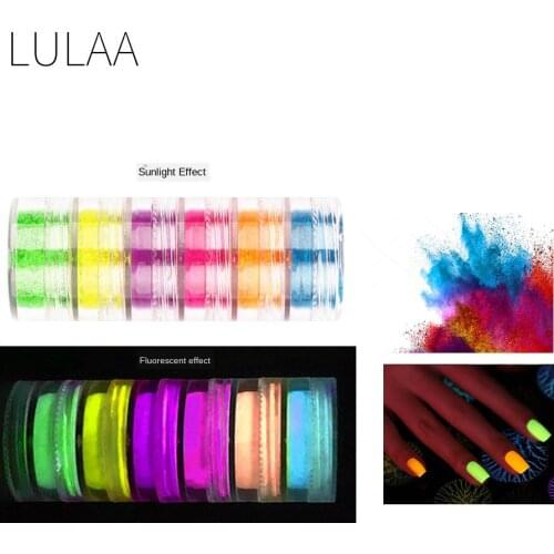 Super bright nail fluorescent powder flash laser powder night running makeup nightclub punk DIY lasting